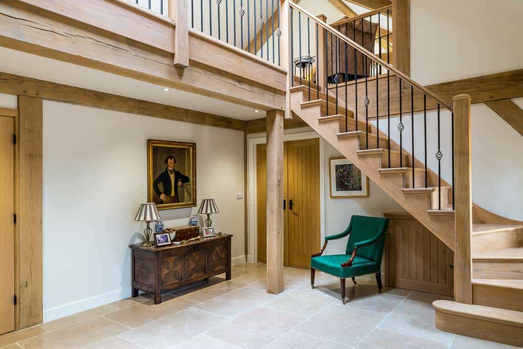 Oak staircase interior detail