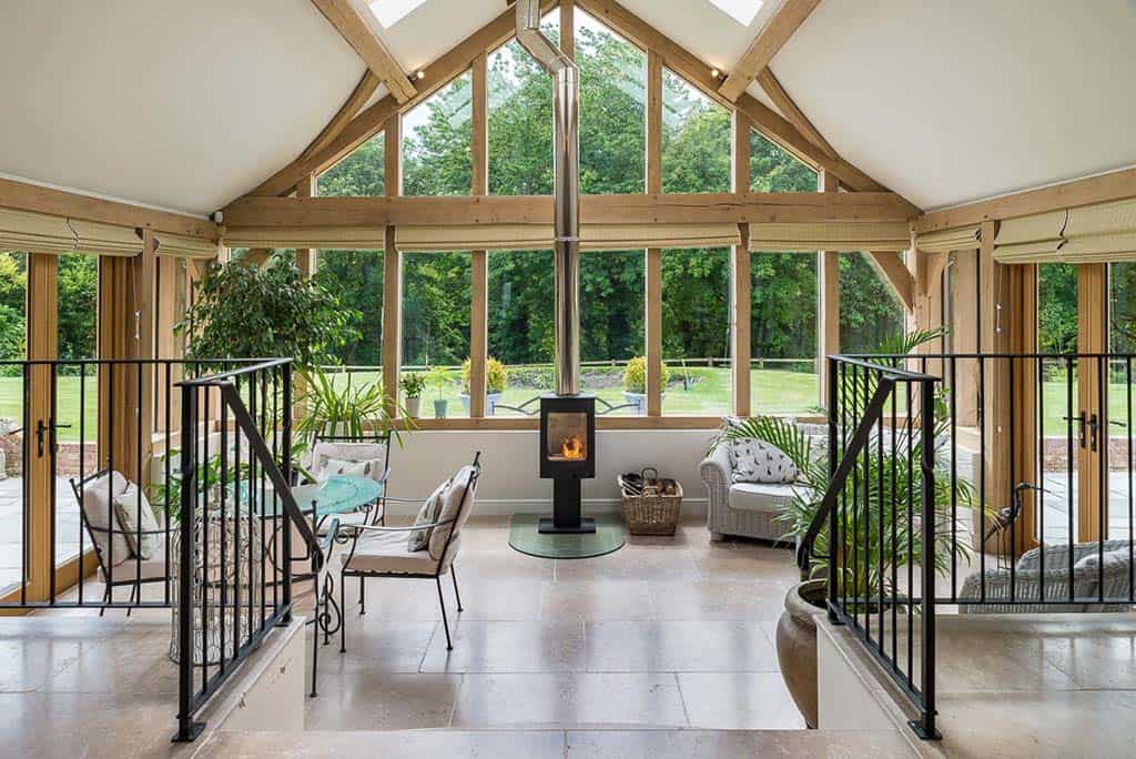 Oak frame conservatory interior