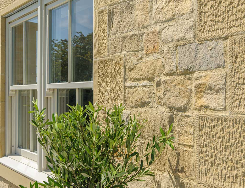 Window frame and glazing detail