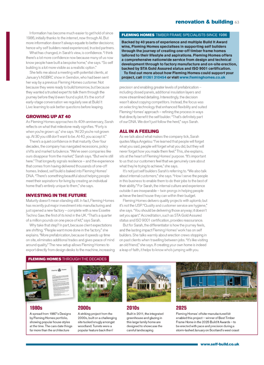 Bespoke timber frame home by Fleming Homes for a self-build project