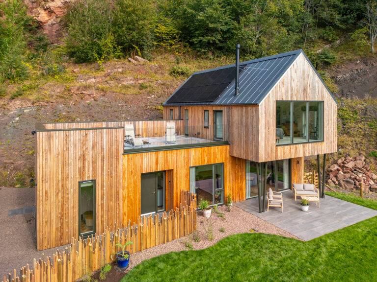 Larch-clad timber frame home at The Quarry in the Scottish Borders
