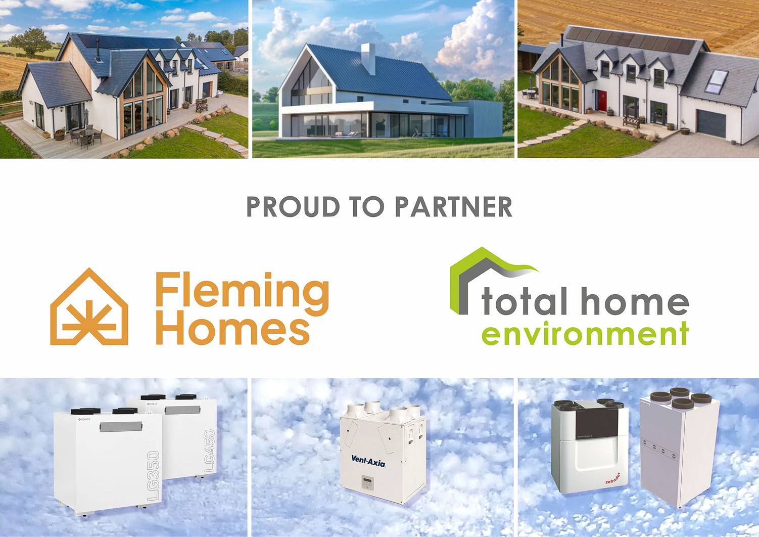 Fleming Homes and Total Home Environment partnership with timber frame homes and MVHR ventilation systems